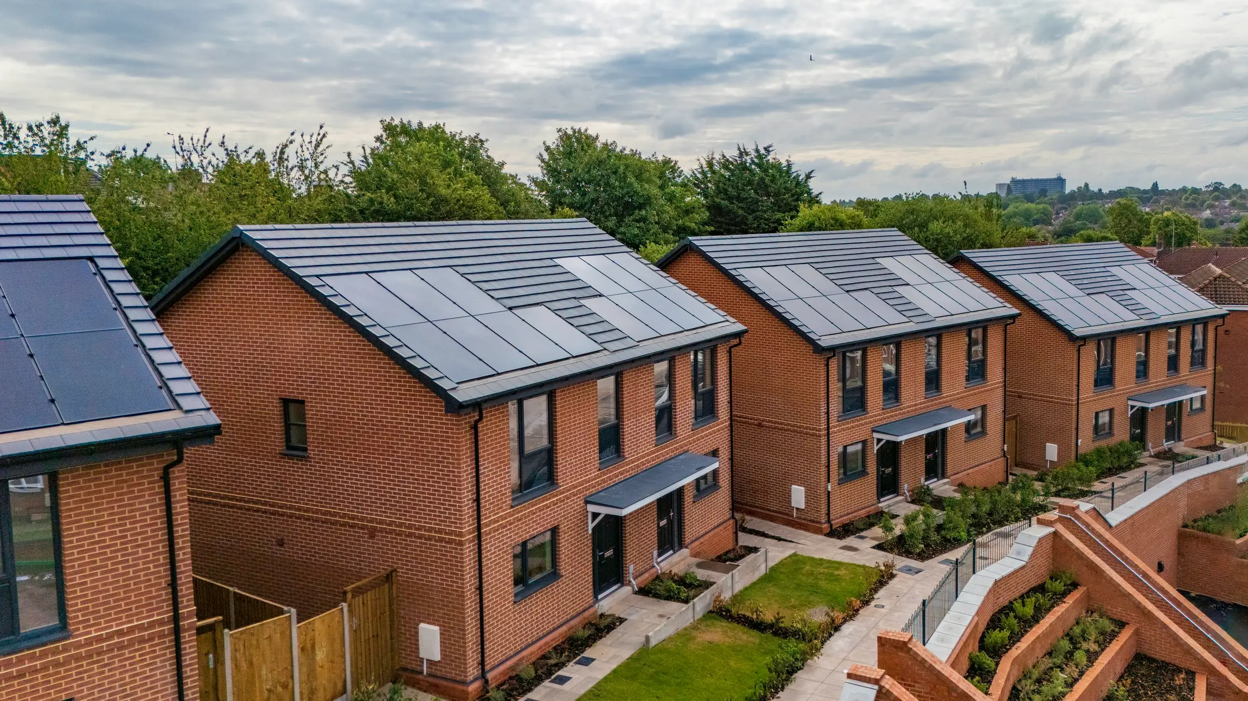 New affordable homes with solar panels at Barnesville Close, Small Heath